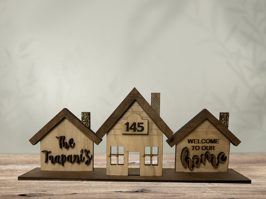 Personalized Home Standing Houses Centerpiece