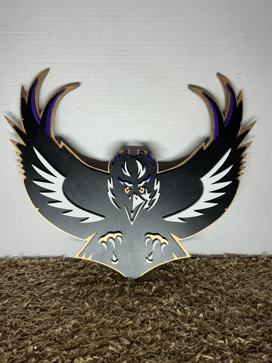 Old School Swooping Ravens Logo